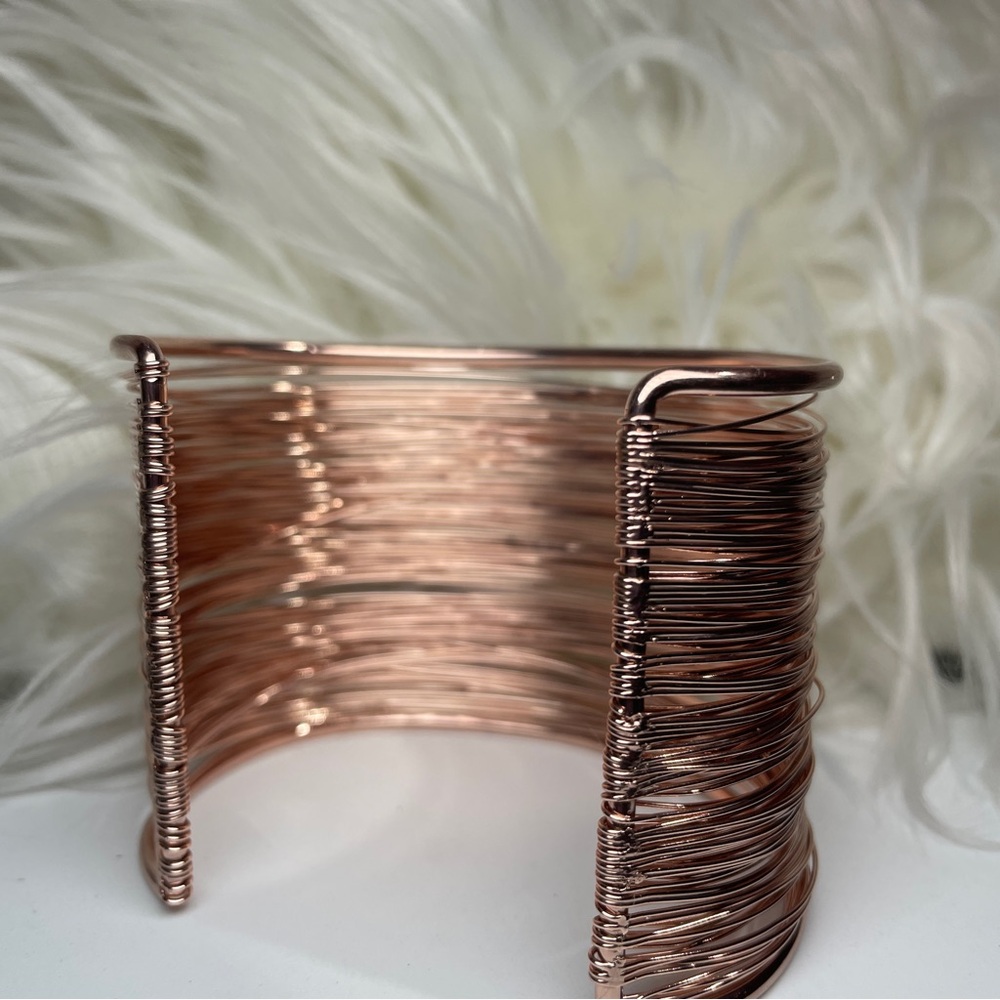 Adjustable Rose Gold Boho Wire Bracelet - Picture 3 of 9
